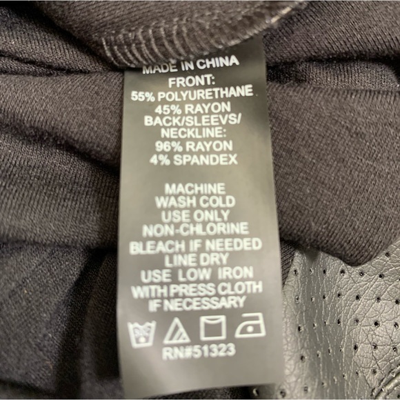 Vince Camuto top. Leather look front; lining and back are fabric. PL. NWT. - Picture 5 of 5